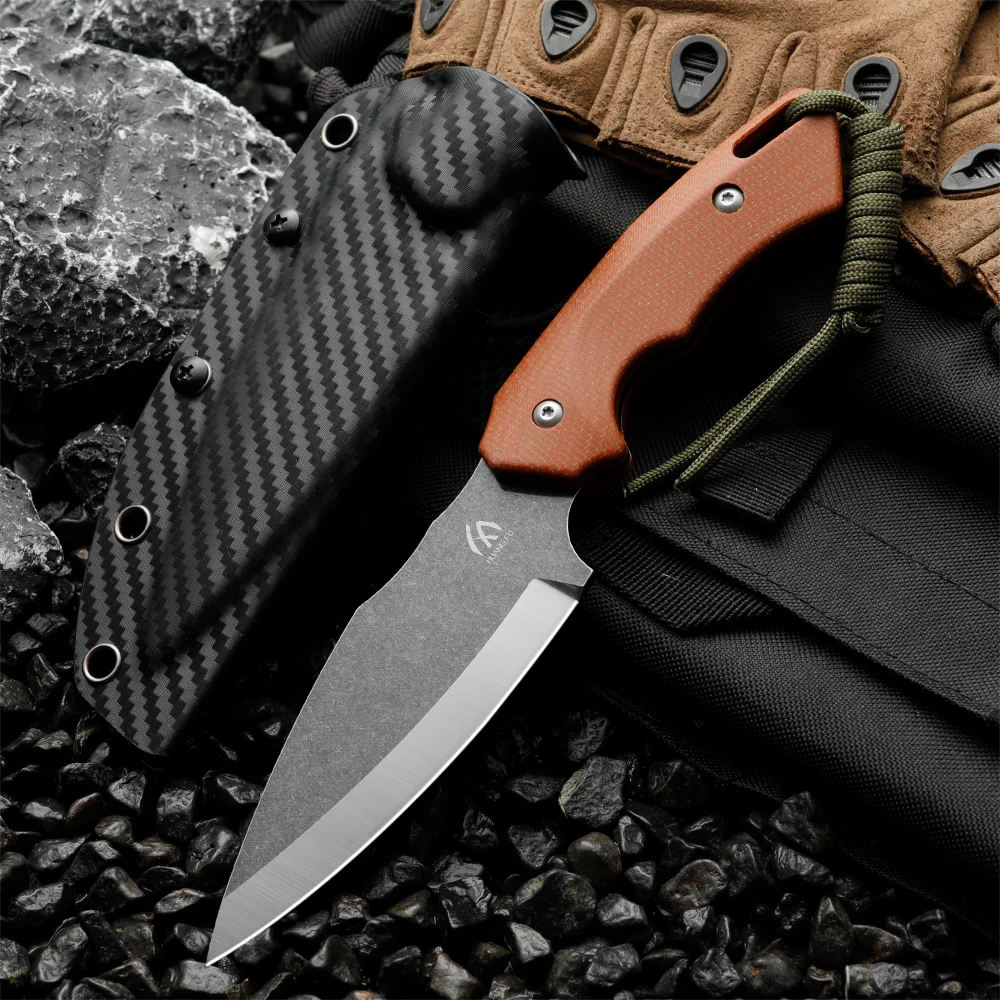 Cuchillo hoja fija táctico mango G10 con funda para al aire libre - imagen 2