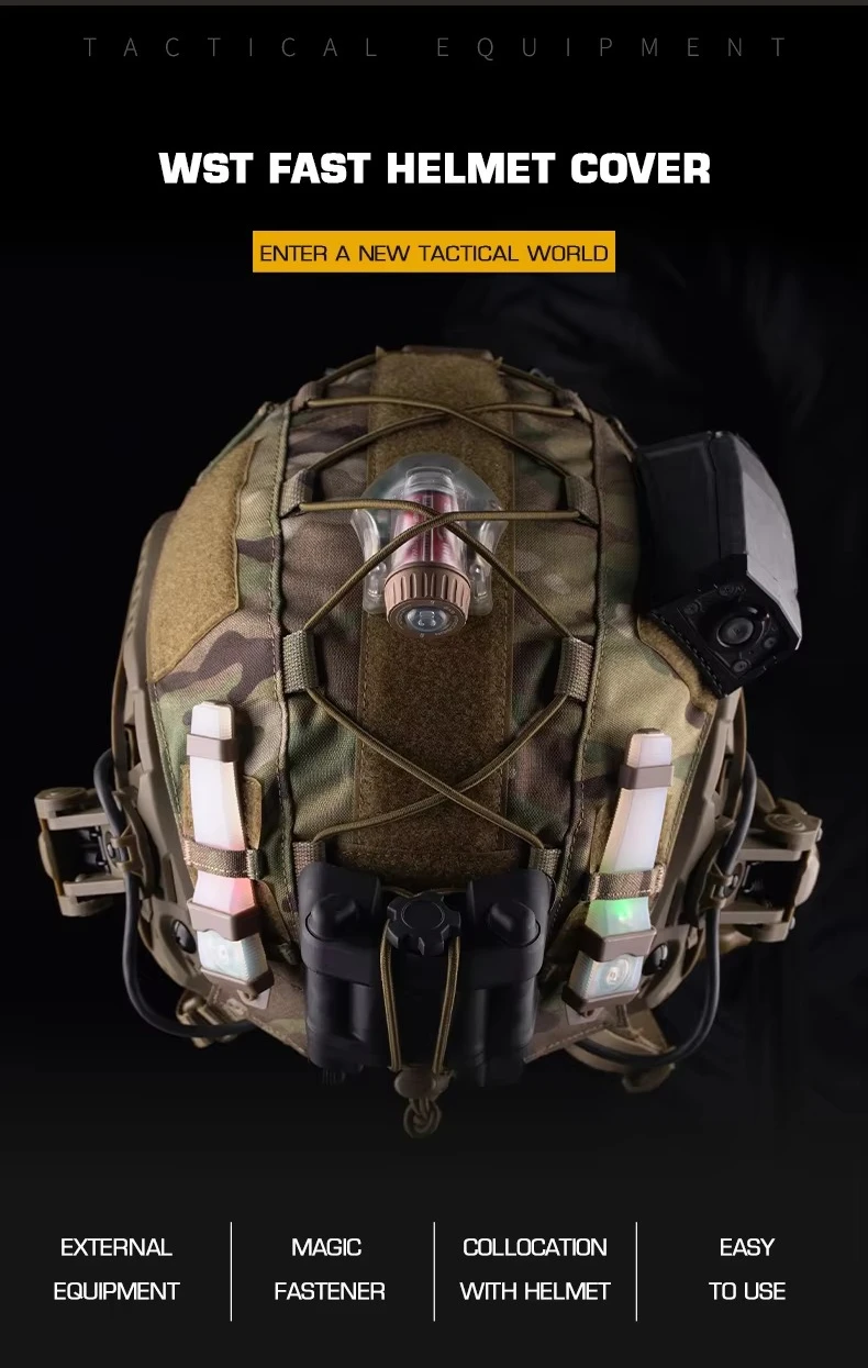 Cubierta de casco táctico WoSporT en camuflaje multicolor
