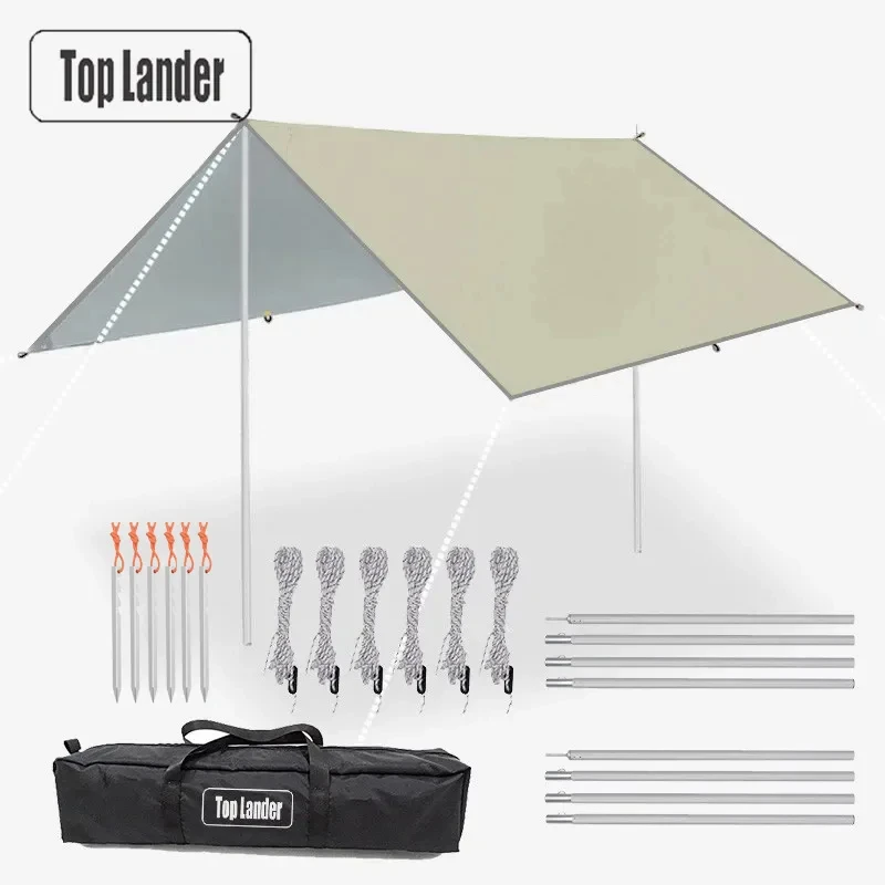 Toldo impermeable lona para exterior con cuerda de soporte jardín - imagen 3