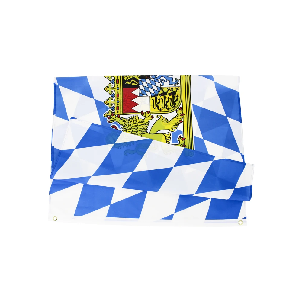 Bandera de Baviera con escudo de armas del estado - imagen 2