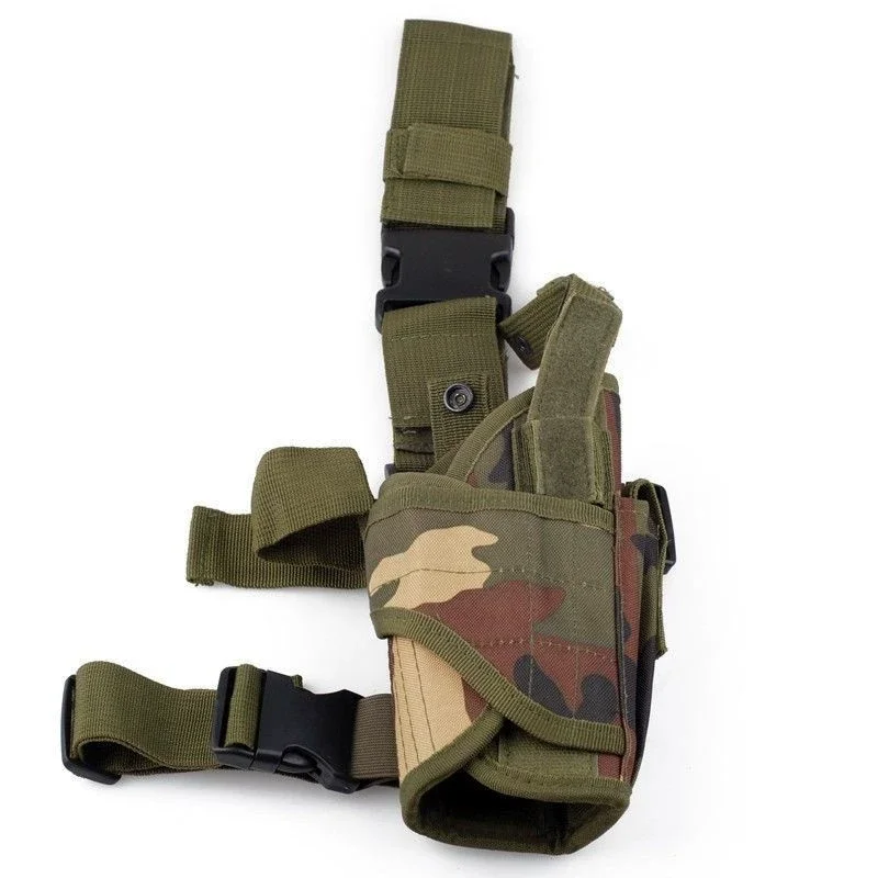 Funda táctica para pistola de nailon en muslo derecho ajustable - imagen 3