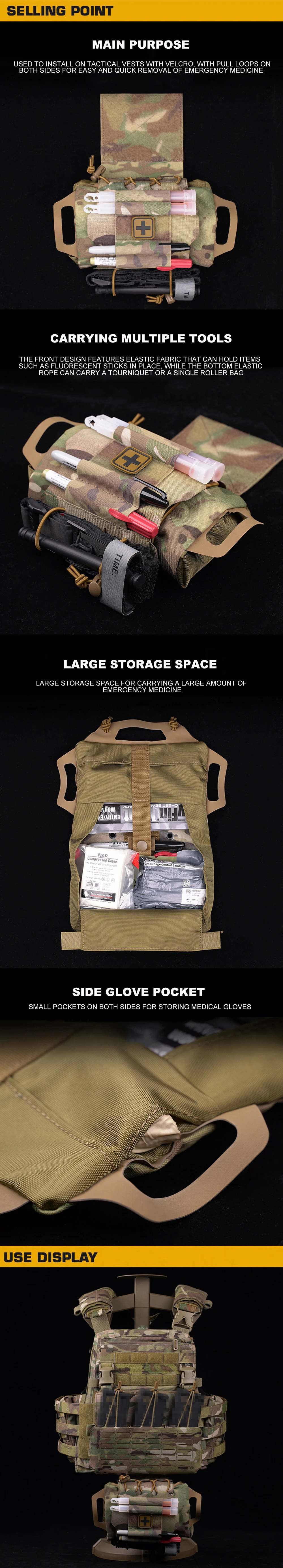 Bolsa táctica IFAK en color verde Ranger vista lateral