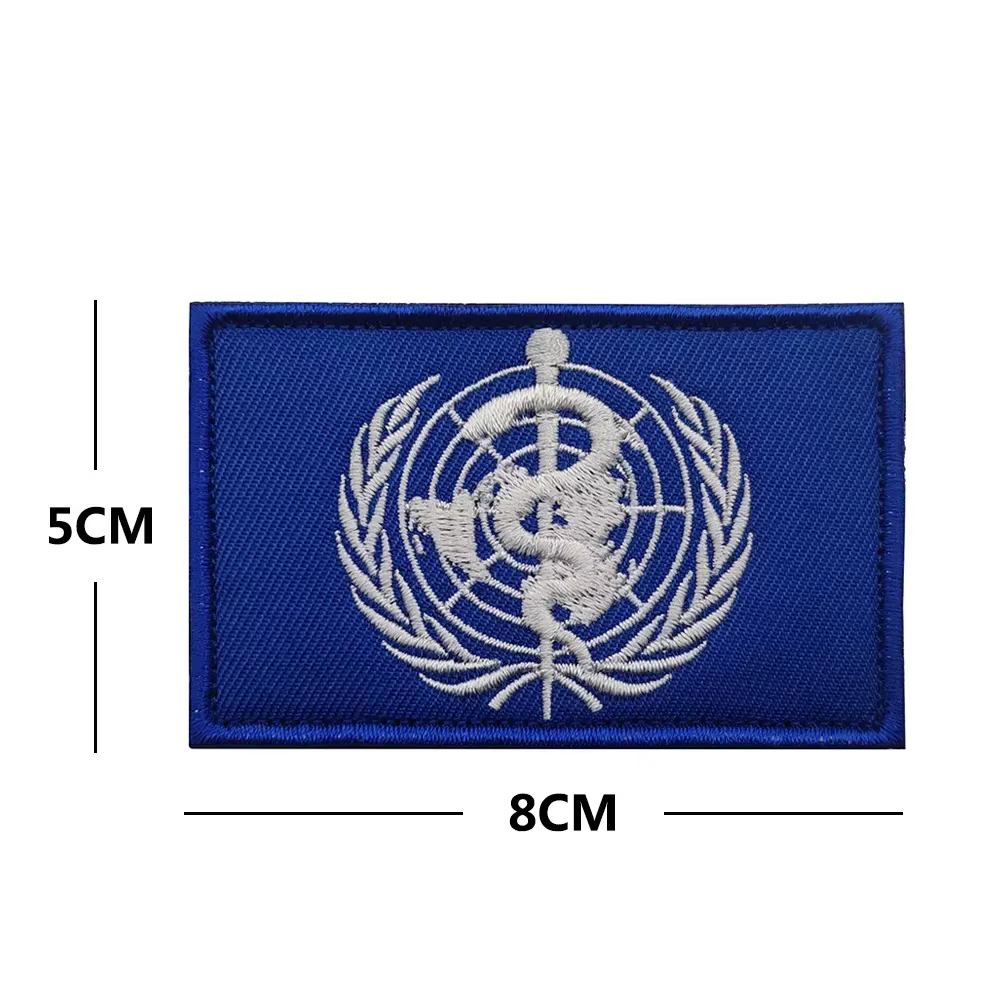 WHO Parche bordado militar Insignia moral gancho y bucle Ucrania UE - imagen 2