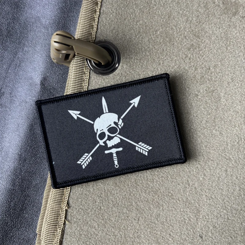 Parche táctico de calavera militar – Insignia de moral Velcro - imagen 5