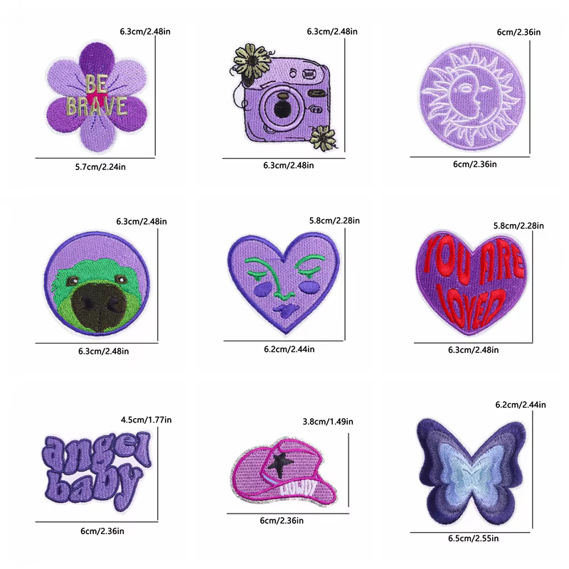 Parche bordado adhesivo mariposa corazón arcoíris – 5 unidades para planchar o coser - imagen 3