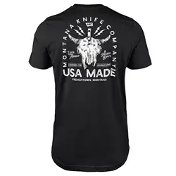 Camiseta táctica MKC BISON SKULL negra unisex premium lujo estilo