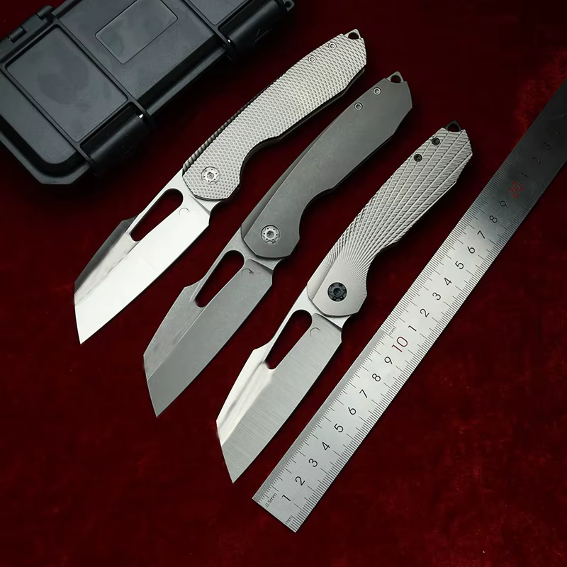 Cuchillo plegable EDC LEMIFSHE titanio STR, rodamiento cerámico 154CM - imagen 2