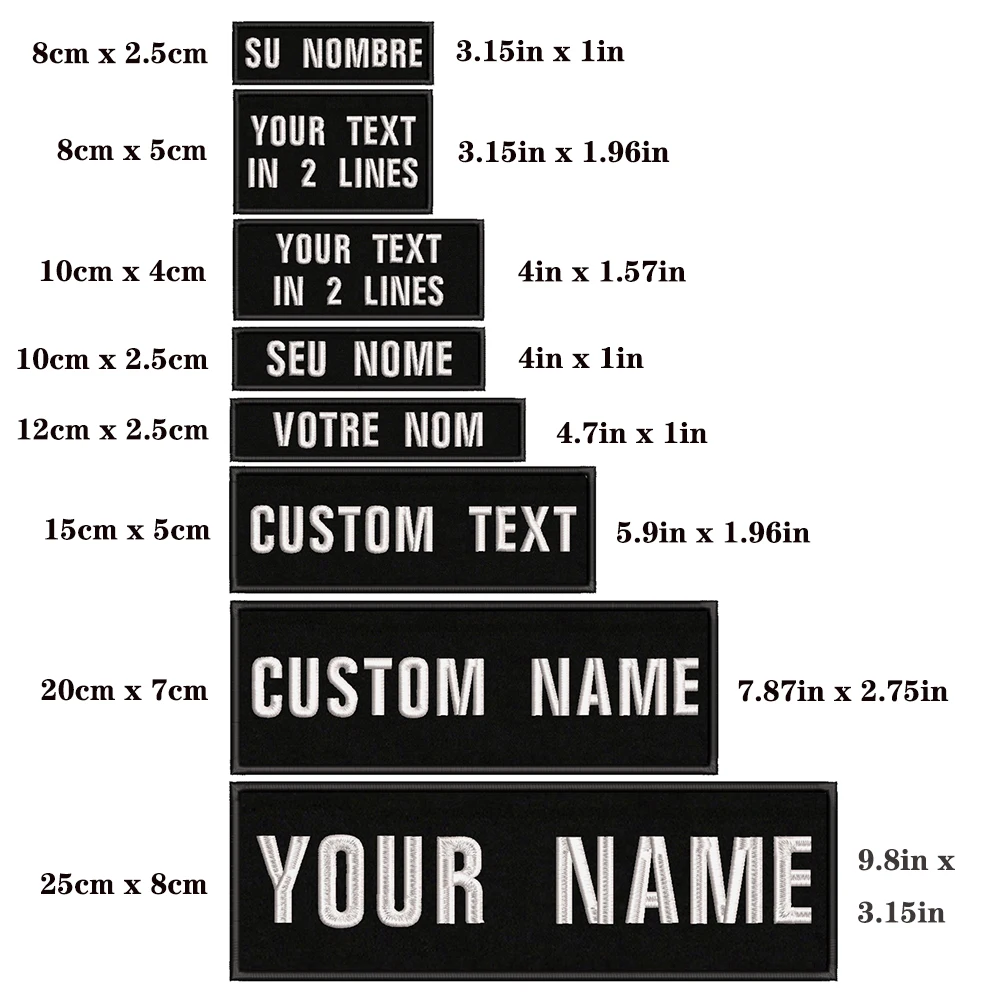 Parche bordado personalizado negro táctico – Para chaleco MOLLE