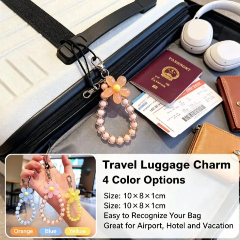 Cordón para teléfono con pulsera de cuentas estilo macaron