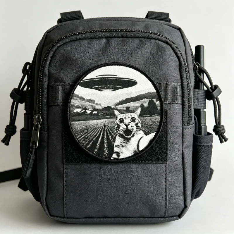 Parche táctico velcro gato OVNI – Insignia moral para MOLLE y ropa - imagen 4