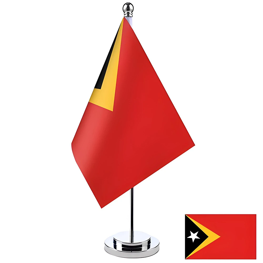 Bandera de Timor-Leste para escritorio, poliéster pequeña - imagen 5