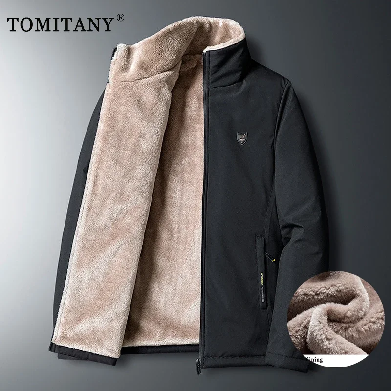 Parka de lana invierno hombre cuello alto forro polar táctico - imagen 3