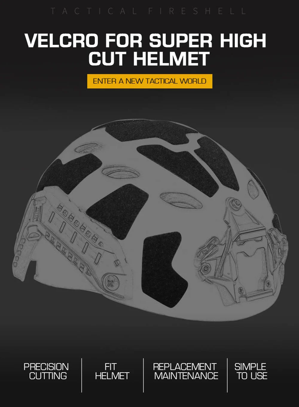 Pegatina táctica con gancho y bucle para casco