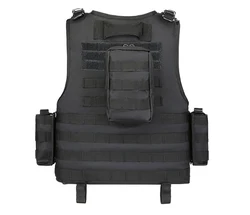 Chaleco táctico MOLLE ajustable con protección para airsoft