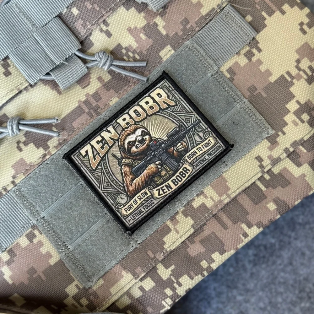 ZEN BOBR Parche táctico gancho y bucle Morale perezoso con estampado - imagen 5