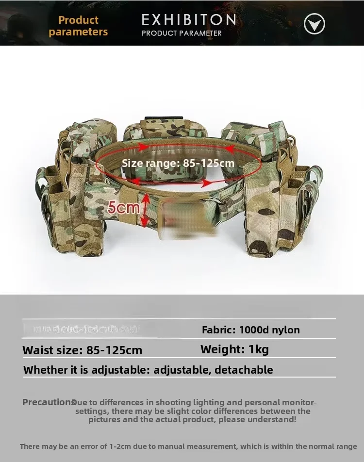 Cinturón táctico utilitario con bolsas para airsoft y accesorios - imagen 5