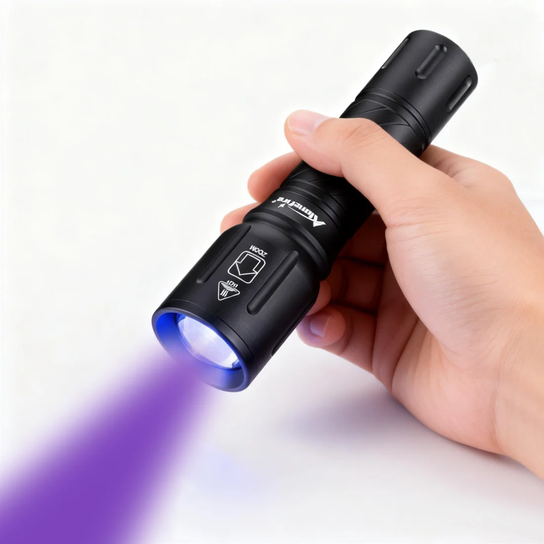Linterna UV LED 365nm y 395nm con Zoom para curado y mineral - imagen 4