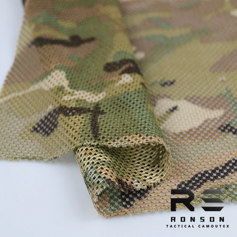 Tela camuflaje táctico malla tricot para impresión resistente