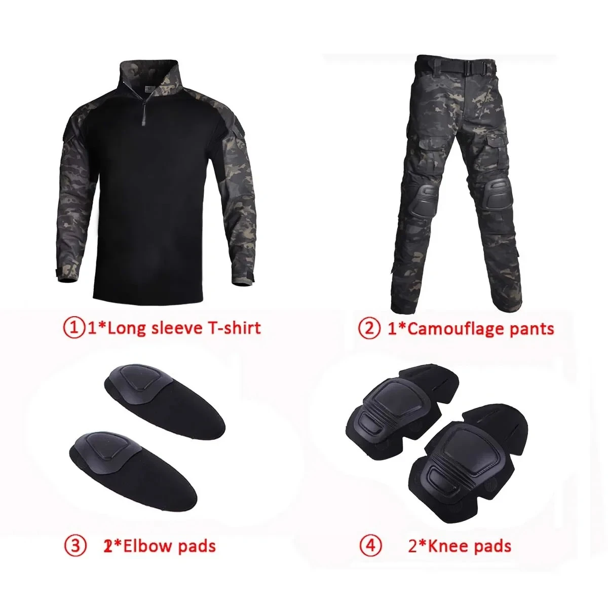 Uniforme táctico camuflaje hombre: camisa y cargo con rodilleras - imagen 4
