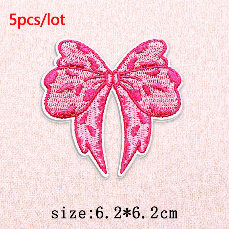 Parche termoadhesivo lazo rosa Fe y Amor para jeans, mochila - imagen 2