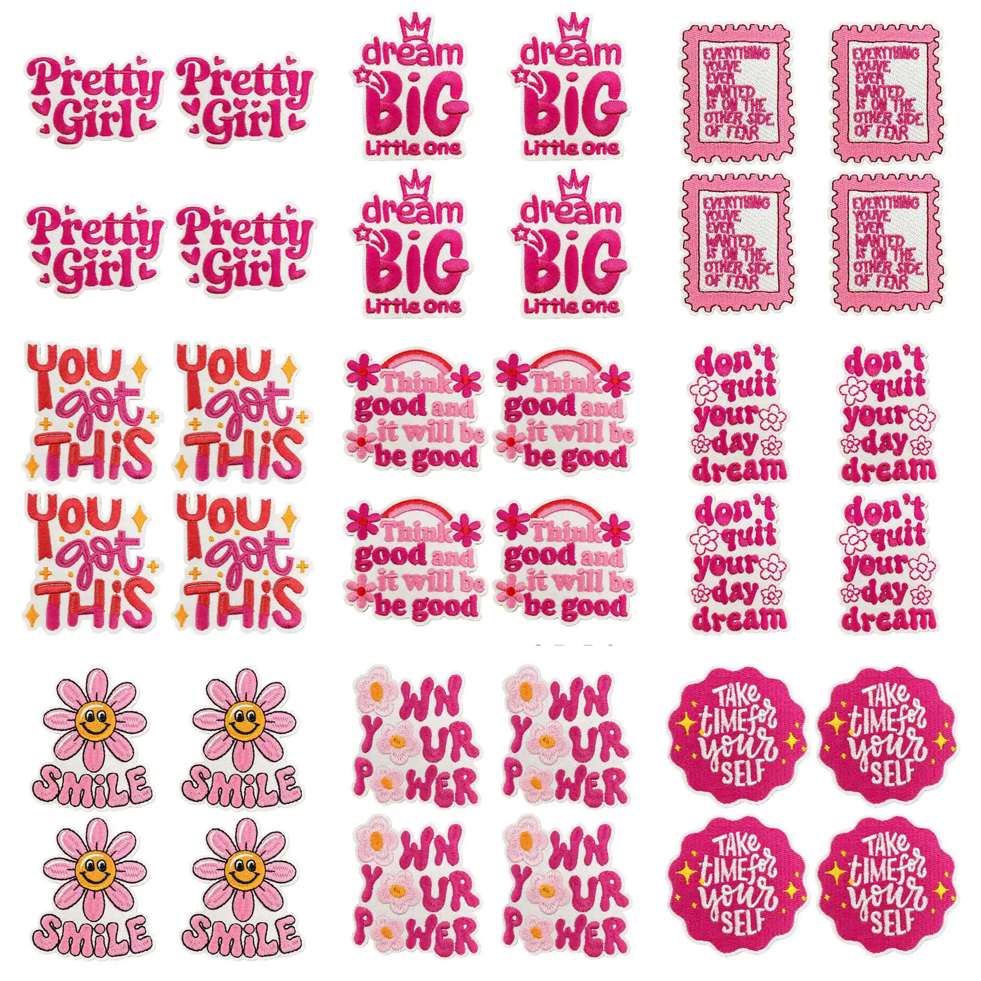 Parche termoadhesivo rosa con frases positivas – para ropa y mochila - imagen 5