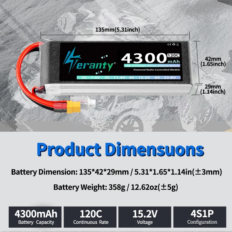 Batería LiPo TERANTY alta descarga para RC con conector rápido - imagen 3