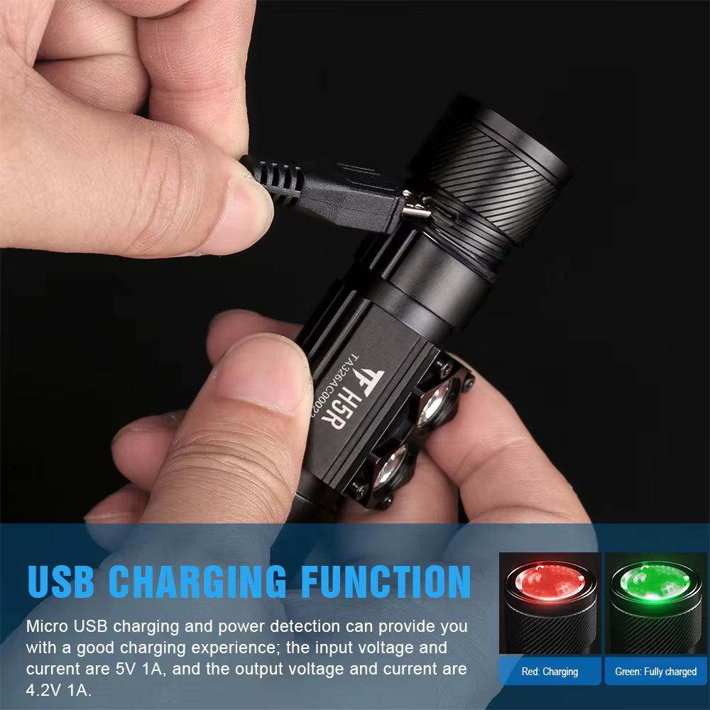 Trustfire linterna frontal USB recargable para pesca - doble LED - imagen 5