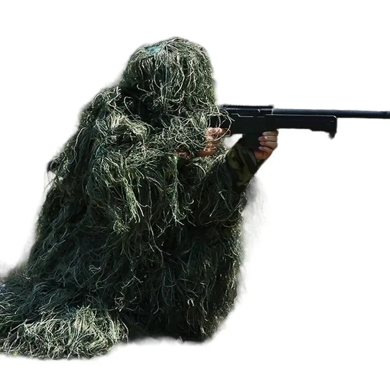 Traje Ghillie 3D camuflaje bosque para uso táctico y exterior