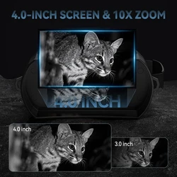 Binoculares de visión nocturna infrarroja con pantalla y zoom