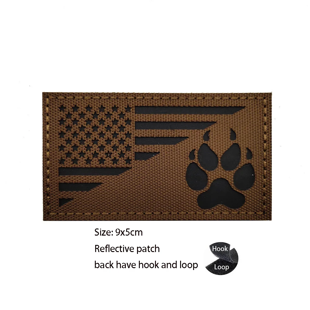 Parche táctico K9 bandera americana infrarroja con velcro para mochila - imagen 4