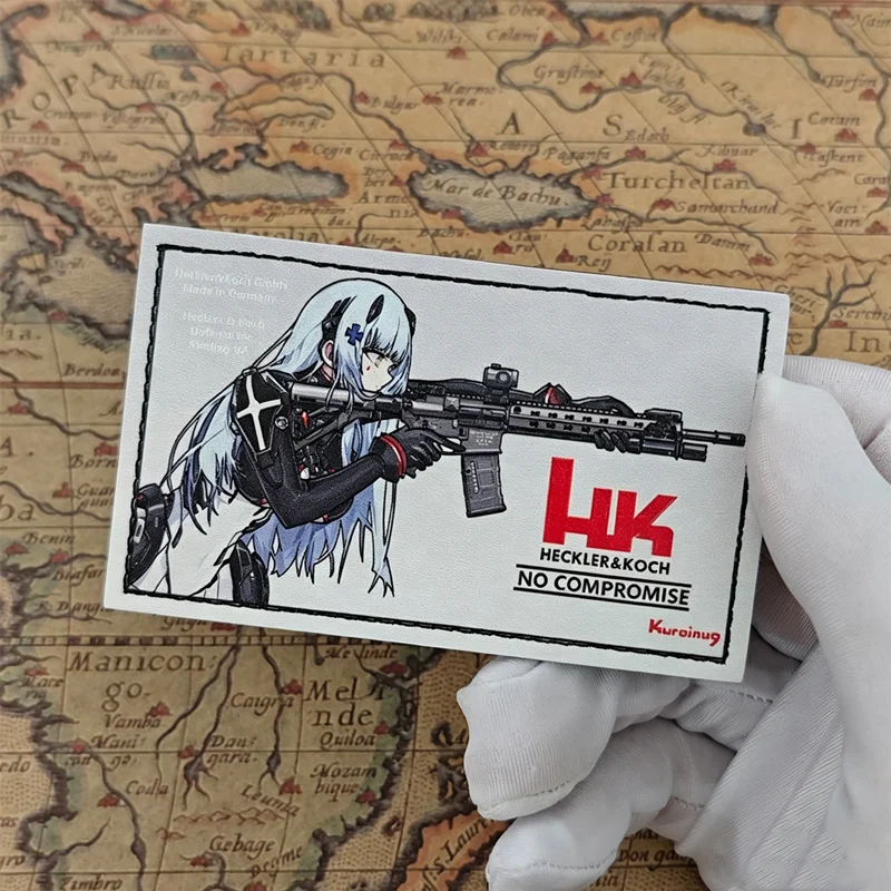Parche táctico HK416 Girls Frontline con grabado UV en cuero PU - imagen 4