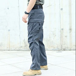 Pantalones tácticos transpirables para hombre con bolsillos cargo