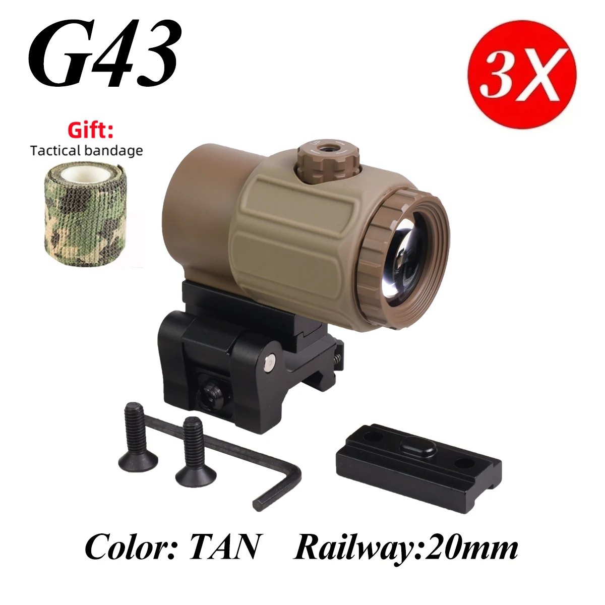 Lupa táctica serie G plegable QD desmontaje rápido para AR15