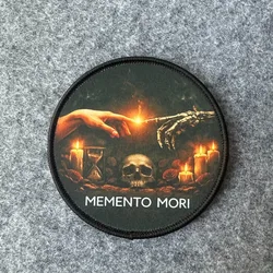 Parche táctico Memento Mori calavera y vela con velcro