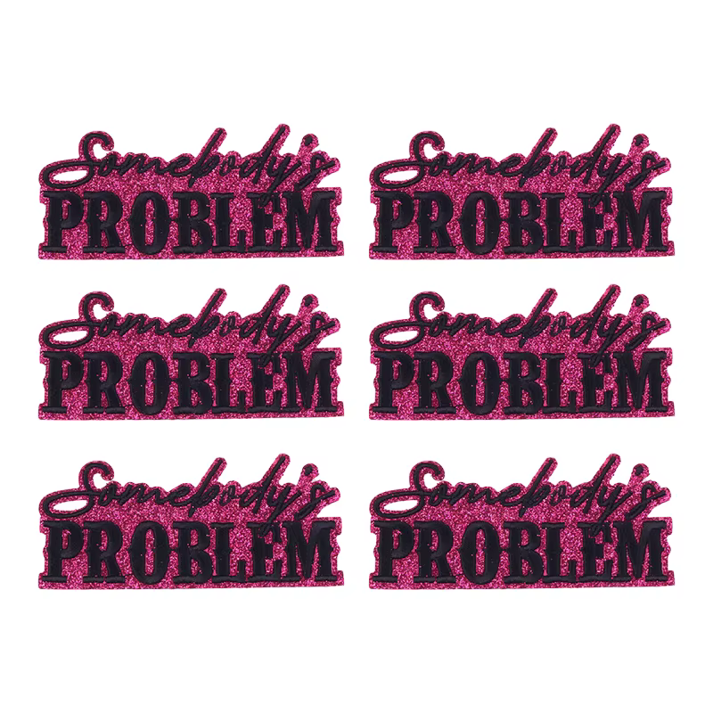 Parche termoadhesivo letras bordadas con eslogan rosas animadas - imagen 2