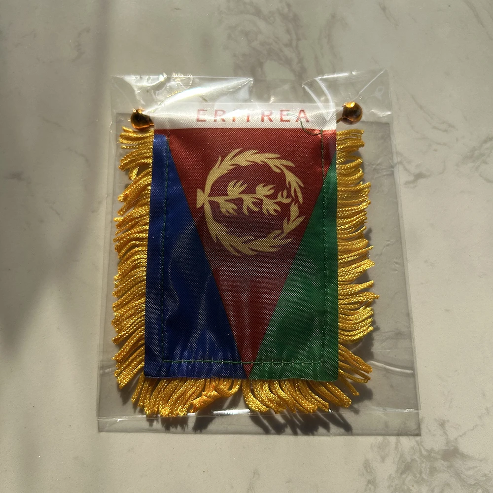 Mini bandera Eritrea vehículo – Poliéster impresión doble cara - imagen 2