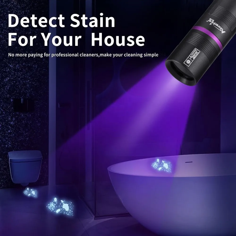 Linterna luz negra UV recargable USB para detección de fluidos - imagen 5