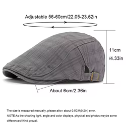Gorra plana estilo newsboy a cuadros para hombre y mujer