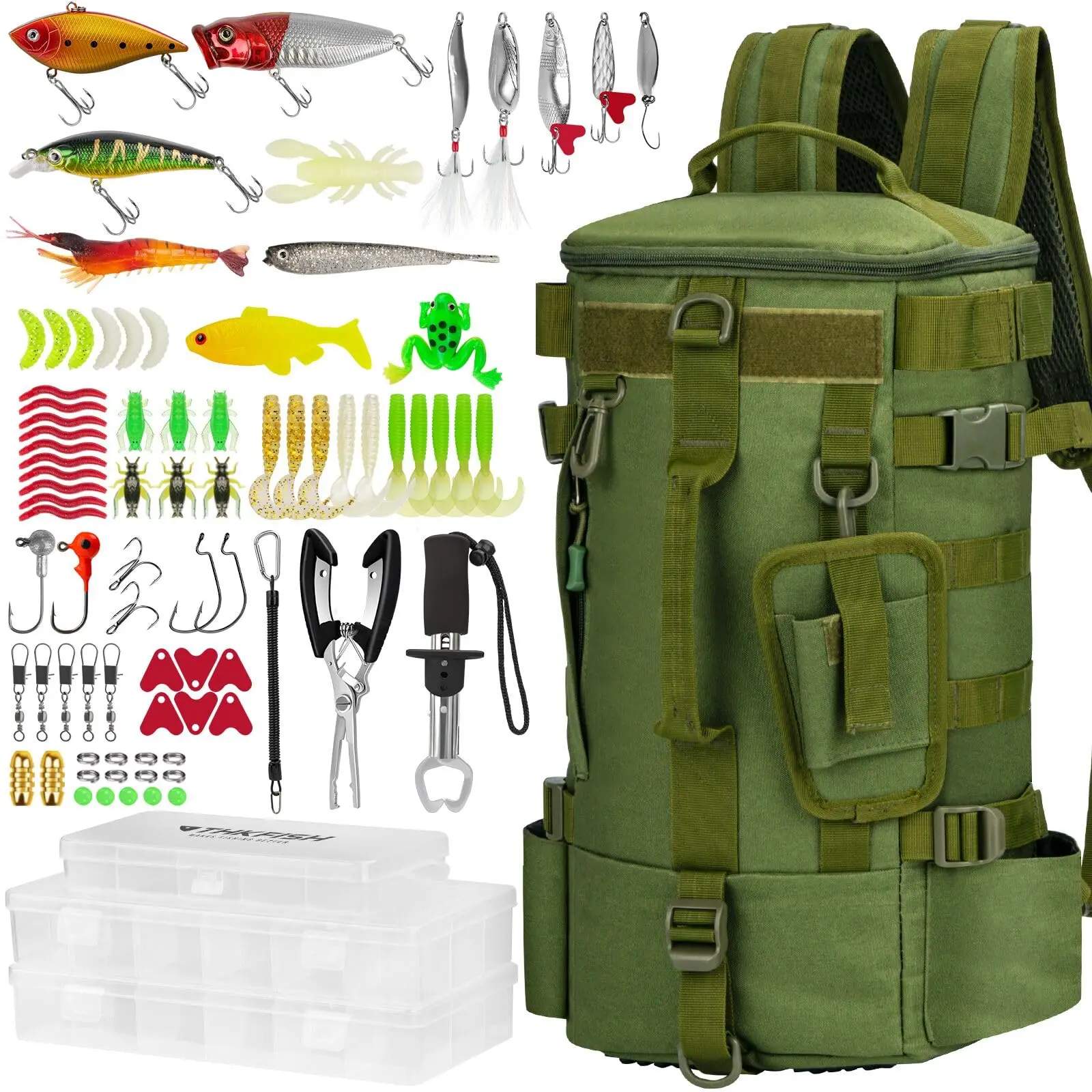 Mochila de pesca táctica con soporte para caña y cajas de aparejos - imagen 3