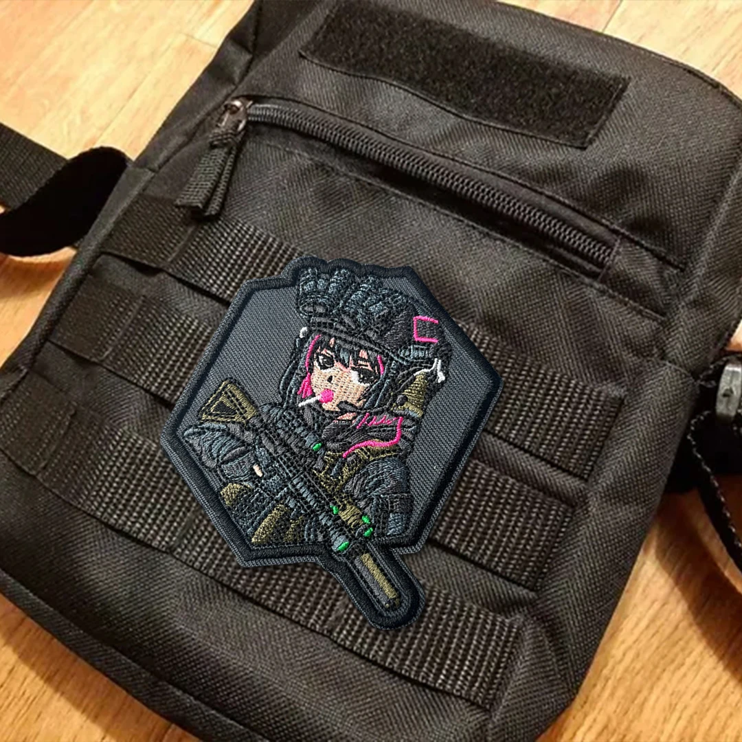 Parche bordado con velcro chica anime dulce piruleta moral - imagen 5