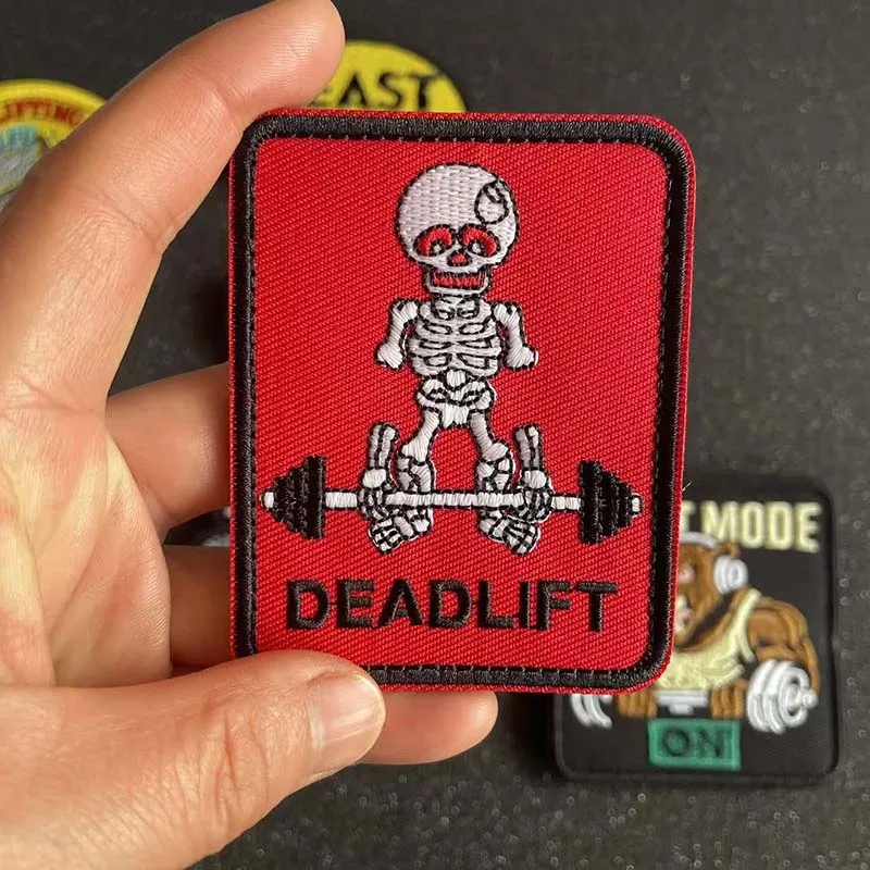 Parche táctico bordado sentadilla – emblema fitness
