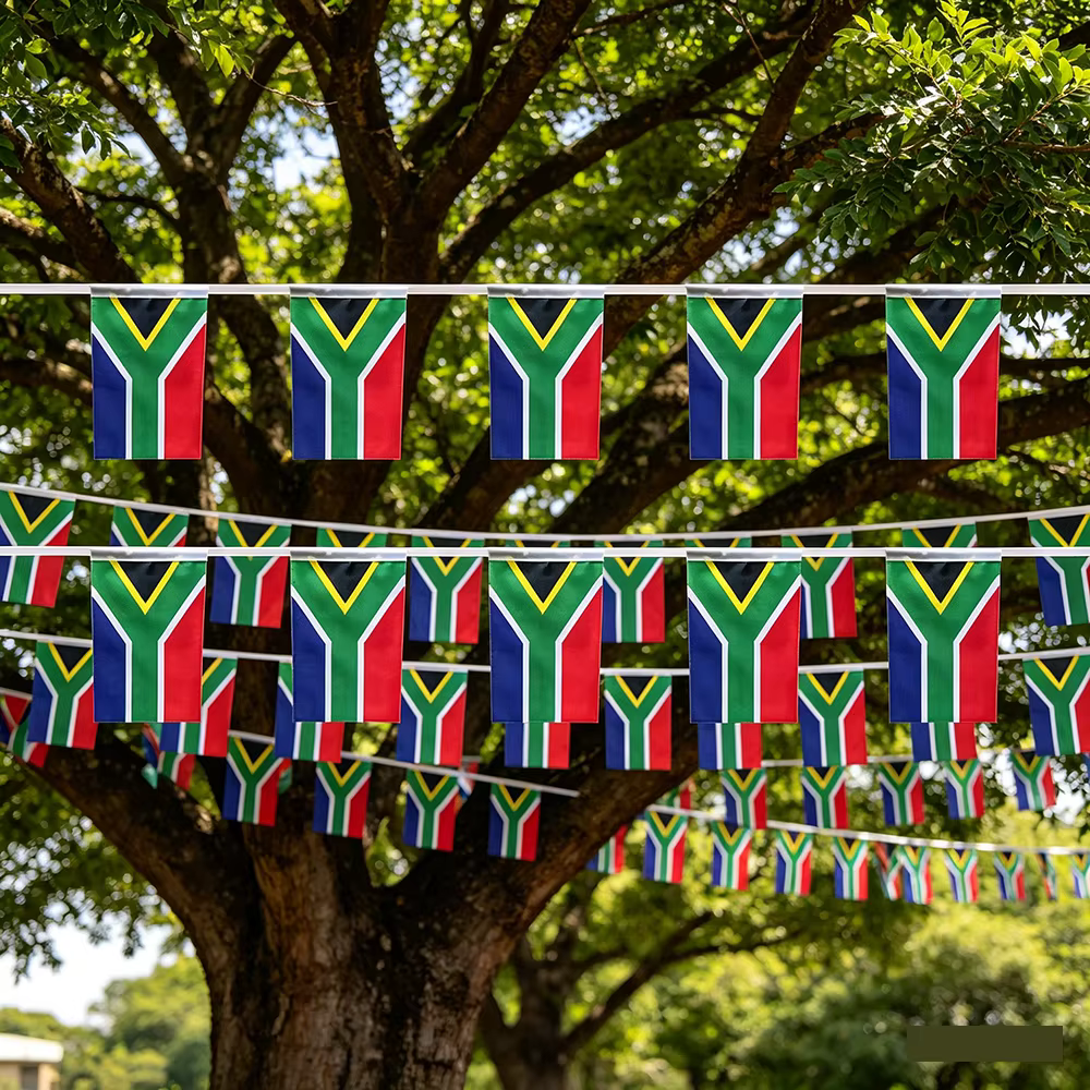 Banderines de Sudáfrica en poliéster, guirnalda para fiestas - imagen 5