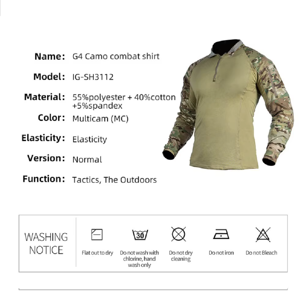 G4 Camiseta táctica ignífuga FR manga larga – Ligera y transpirable - imagen 5