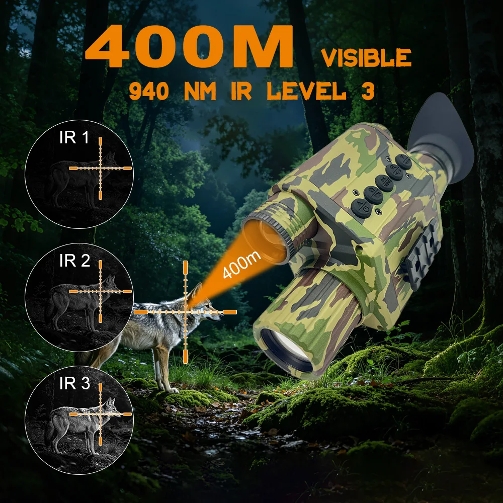 Visión nocturna infrarroja camuflaje militar verde con retícula - imagen 2