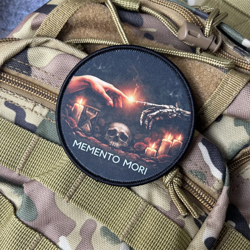 Parche táctico velcro MEMENTO MORI calavera militar para uniforme