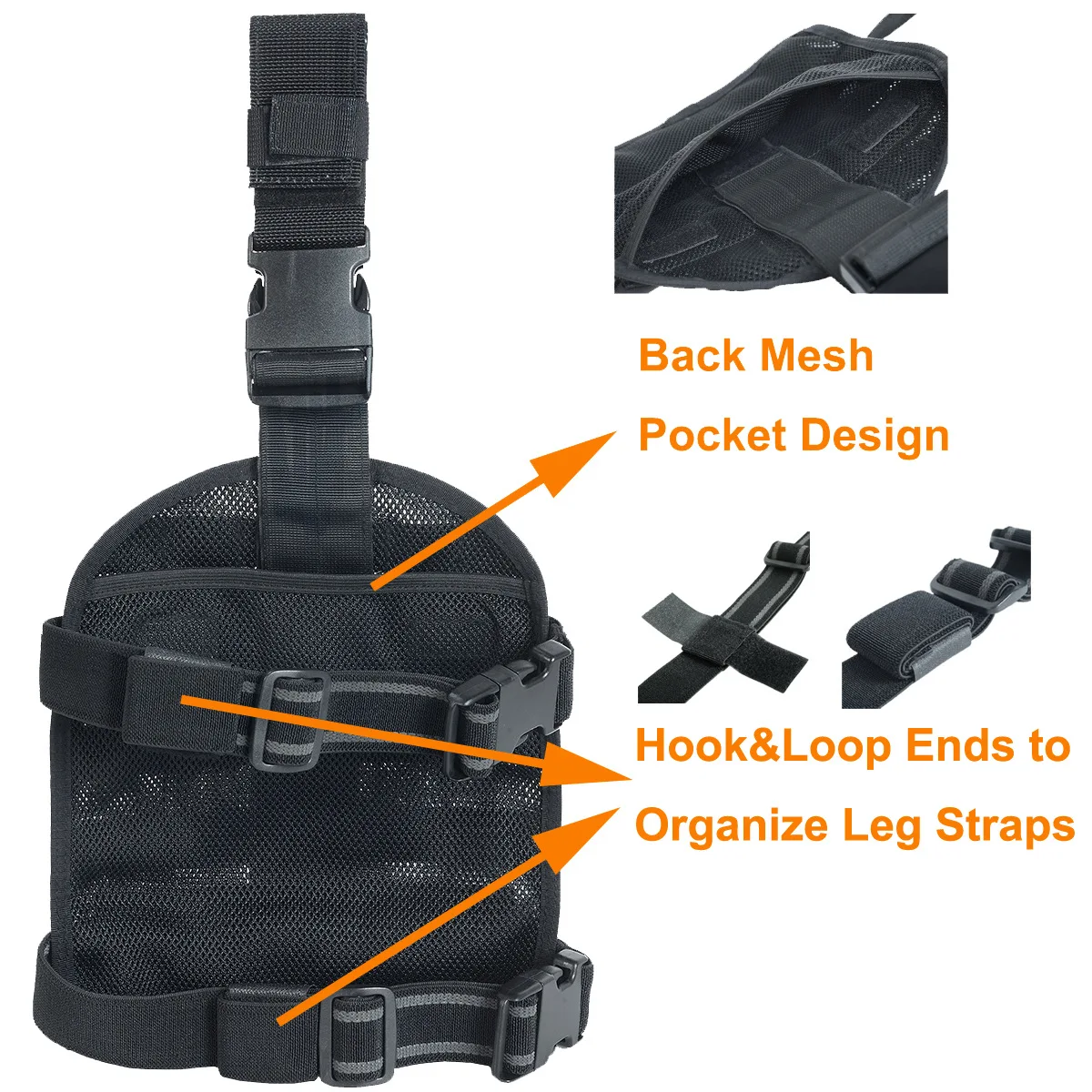 Plataforma táctica muslo MOLLE nylon transpirable con hebilla rápida - imagen 5