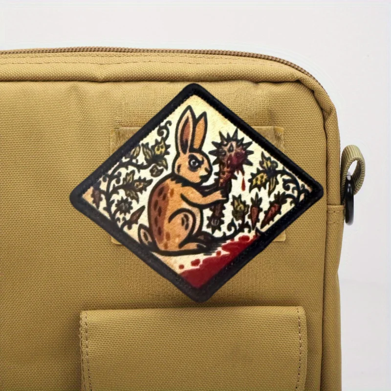 Parche táctico estampado conejo asesino – para velcro, chalecos - imagen 3