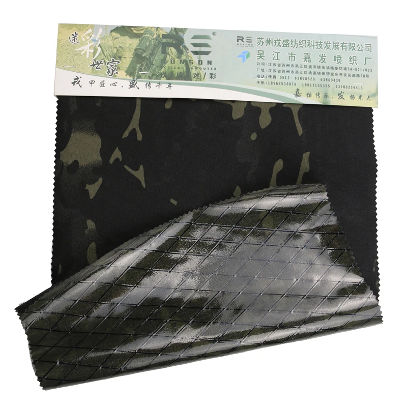 Vista de la tela táctica con camuflaje MCBK x-pac