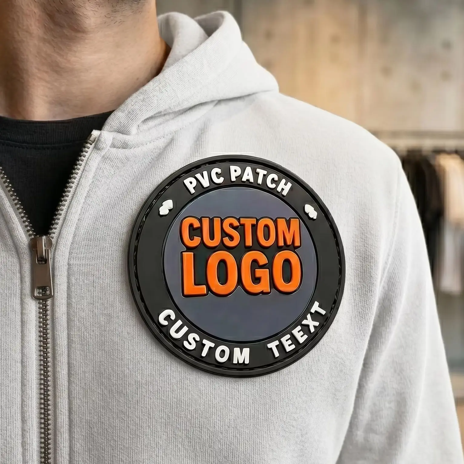 Parche PVC personalizado con gancho y bucle para coser o pegar - imagen 3