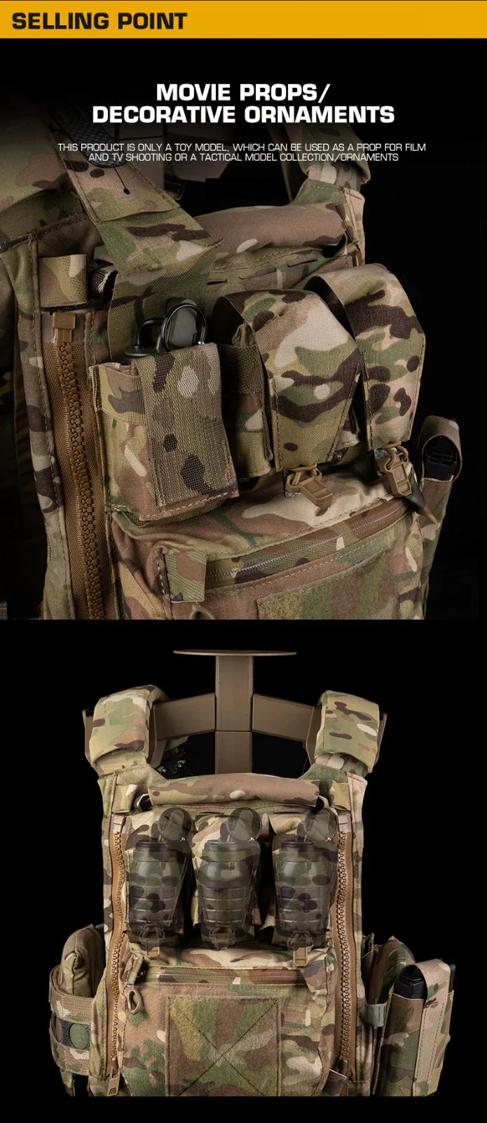 Detalle de modelo de utilería táctica en ABS